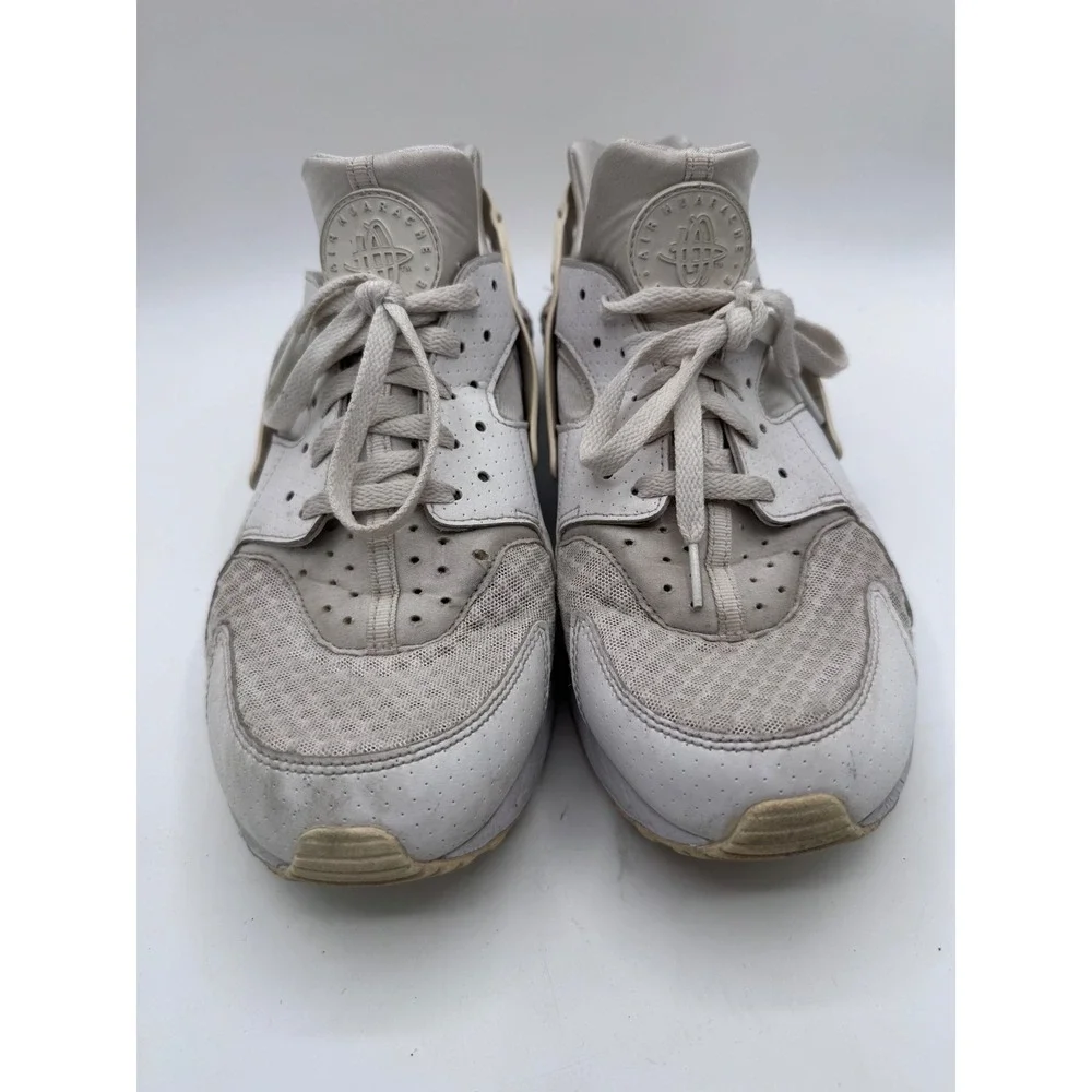 Nike Air Huarache Men's 12 Triple‎ White Running Sneakers Athletic Shoes
